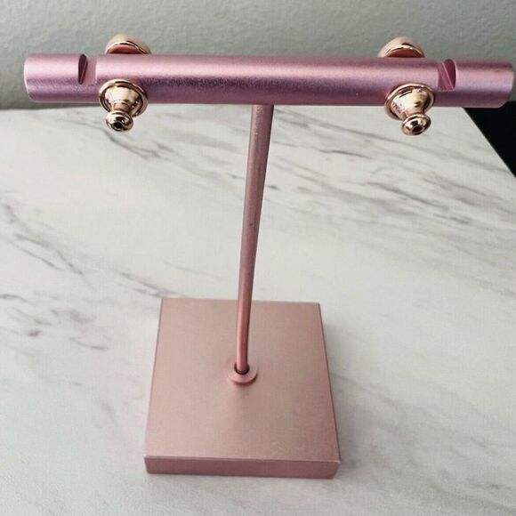 Monica Vinader Siren Stud Earrings, Pink Quartz/Rose Gold, NEW IN BOX - Picture 8 of 12